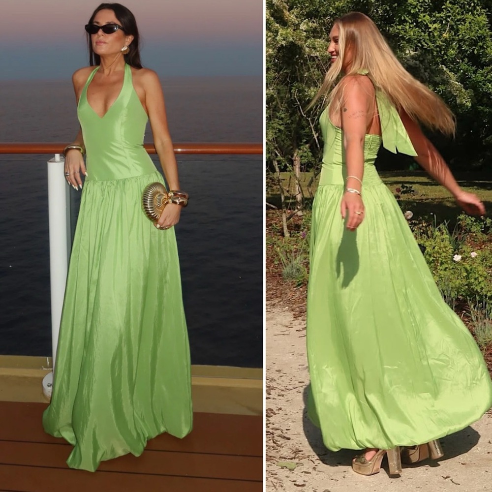 Show Me Your MuMu Lime Green Halter Maxi Dress